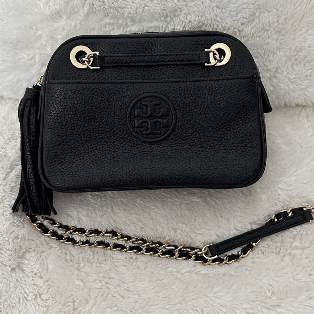 Tory Burch Black Pebbled Leather Crossbody
